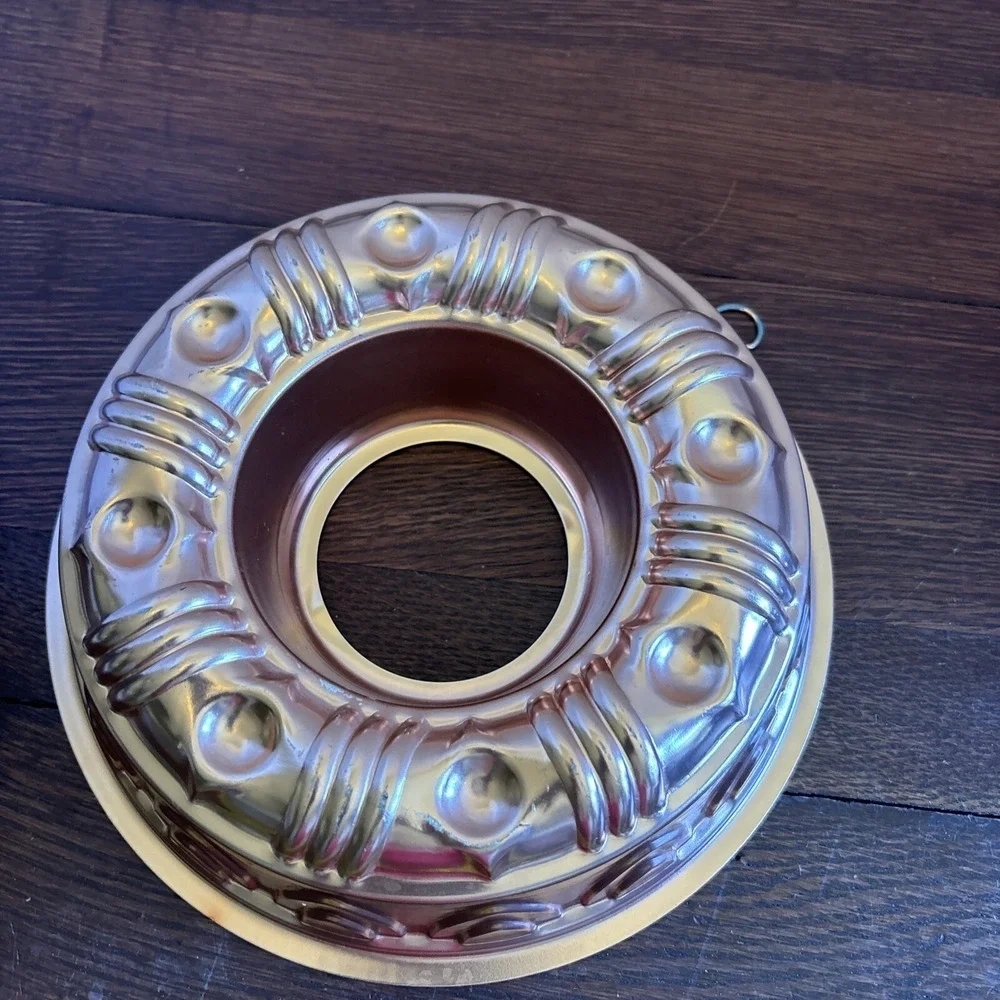Copper Tone Jello Mold‎ 3 1/2 Cups Ice Ring Bundt Cake Wall Hanging